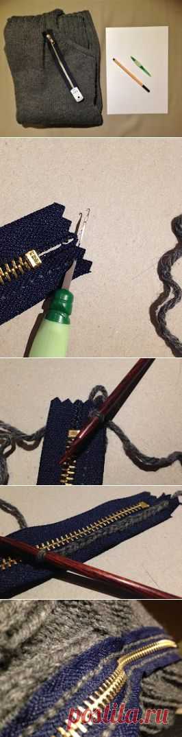Лягушка вязания: швейные молнии / установка молния
