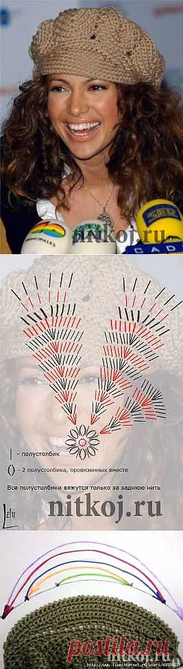 Беретик крючком Дженнифер Лопес » Ниткой - вязаные вещи для вашего дома, вязание крючком, вязание спицами, схемы вязания