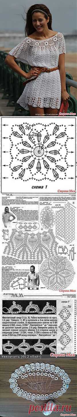 Платье - туника крючком он-лайн: Дневник группы "Вяжем вместе он-лайн" - Страна Мам