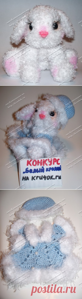 Зайка “Снегурочка” - вязание крючком на kru4ok.ru