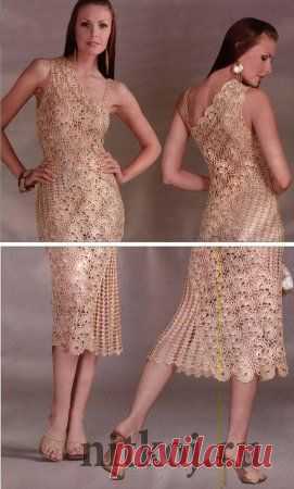 Золотое платье крючком » Ниткой - вязаные вещи для вашего дома, вязание крючком, вязание спицами, схемы вязания