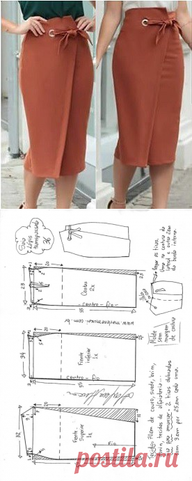 Выкройка прямой юбки с запахом (Шитье и крой) — Журнал Вдохновение Рукодельницы