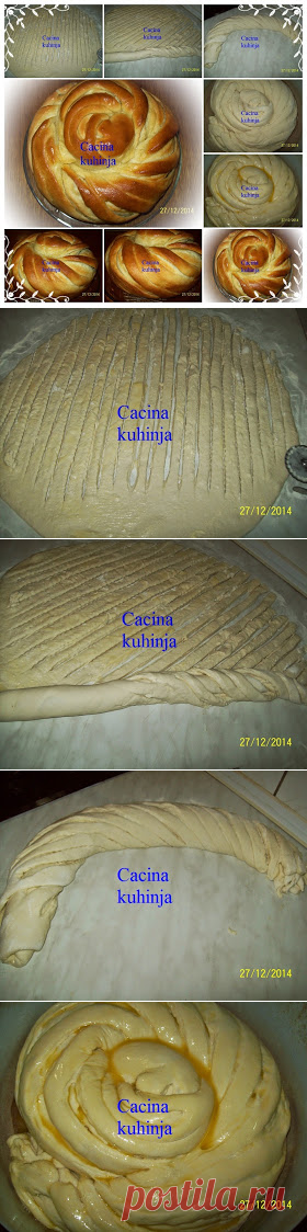 Cacina kuhinja: Posna uvrnuta pogaca / Fasting twisted bread