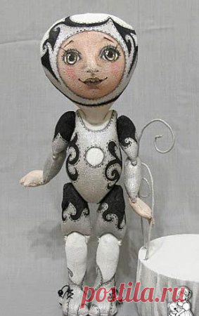 Текстильная шарнирная кукла