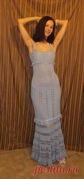Красивейшее ажурное платье крючком с подрооообнейшим описанием. Пошаговые фото.