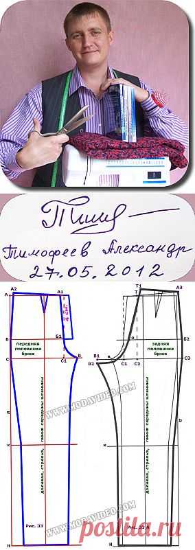 Азбука шитья Александра Тимофеева.Построение выкройки ОСНОВЫ женских,мужских и детских брюк.