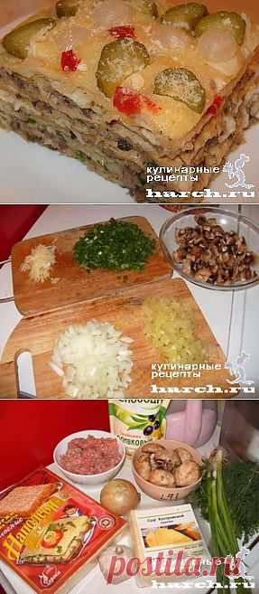 Закусочный мясной торт &#8220;Наполеон&#8221;  |  Харч.ру  - рецепты для любителей вкусно поесть