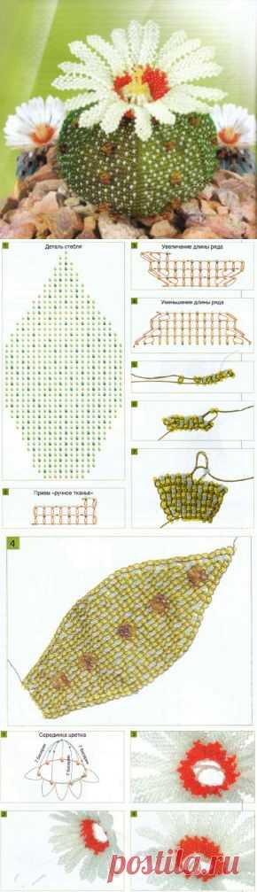 Кактус из бисера | Все о рукоделии: схемы, мастер классы, идеи на сайте labhousehold.com