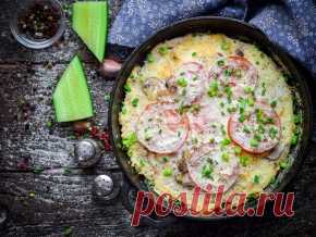 Картофельная запеканка с фаршем на сковороде — рецепт с фото пошагово