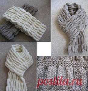 Детский шарф спицами: вязание разными способами