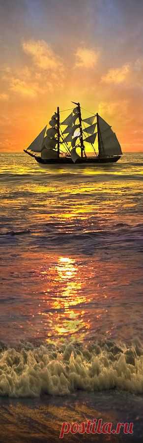 ♥ Sunset with beautiful ship | Spectacular Day Sails