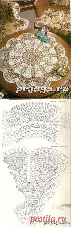 Небольшая скатерть крючком схемы