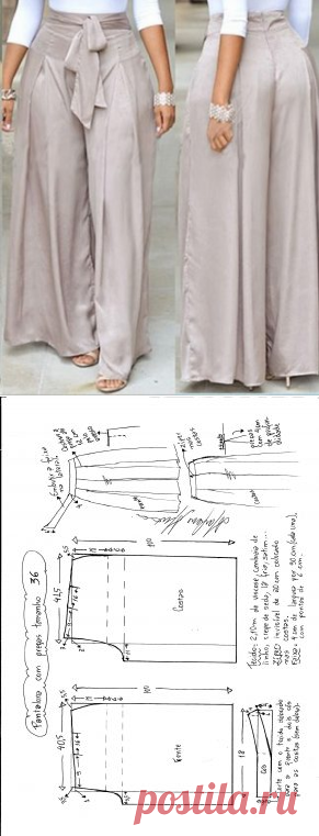 Calça Pantalona com pregas | DIY - molde, corte e costura - Marlene Mukai