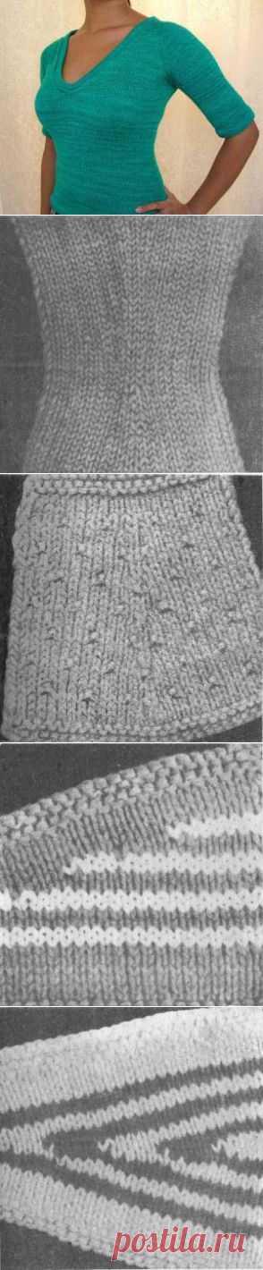 Частичное вязание спицами. Техника вязания вытачек | Домохозяйки