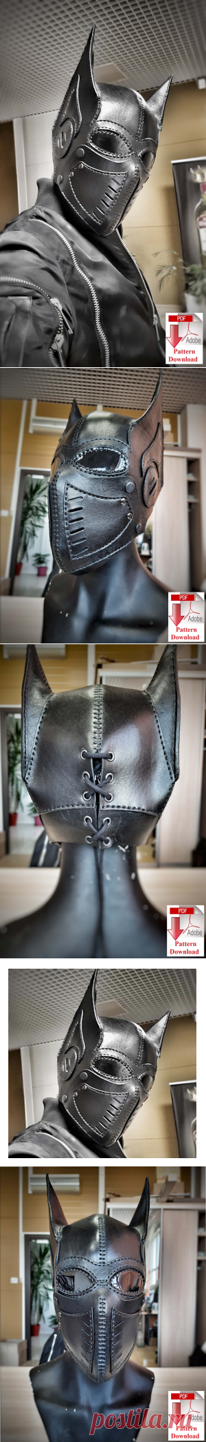 Выкройка маски «Бетман»/Pattern PDF leather Batman Mask V26 &#8212; SteampunkRUS96