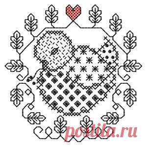 Blackwork: chick-free embroidery design | | free embroidery designs