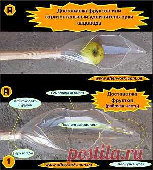 Доставалка фруктов или горизонтальный удлинитель руки садовода | Творим После Работы