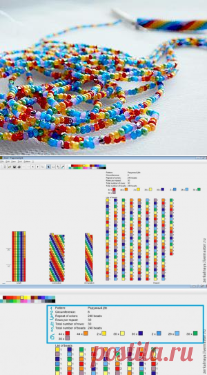Учимся вязать жгут из бисера: читаем схему - Ярмарка Мастеров - ручная работа, handmade