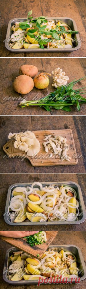 Картофель запеченный с грибами в духовке: рецепт