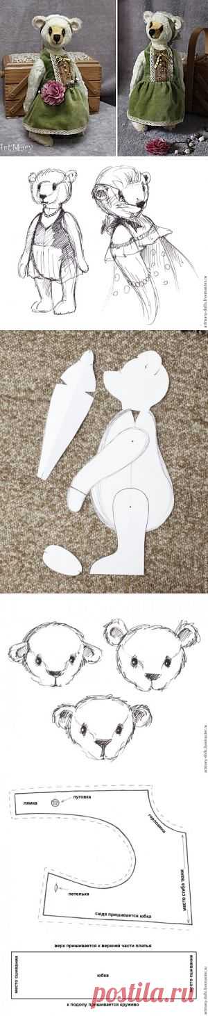 Создаем мишку Мимозу "с нуля": образ, выкройка, одежда, материалы и другое - Ярмарка Мастеров - ручная работа, handmade