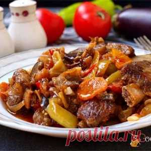 Свиные ребрышки с овощами