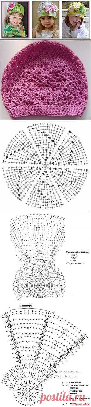40 вариантов - верха для летних ажурных шапочек. .
