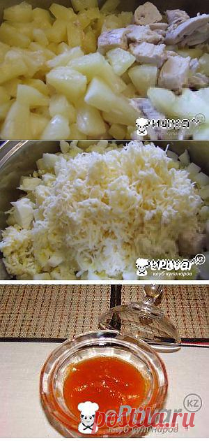 Гавайский салат с курицей и ананасами — Рецепт приготовления с фото — Горячие блюда, Блюда из птицы
