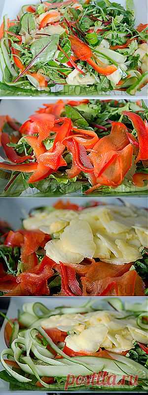 Салат с ананасом, свежим огурцом и болгарским перцем