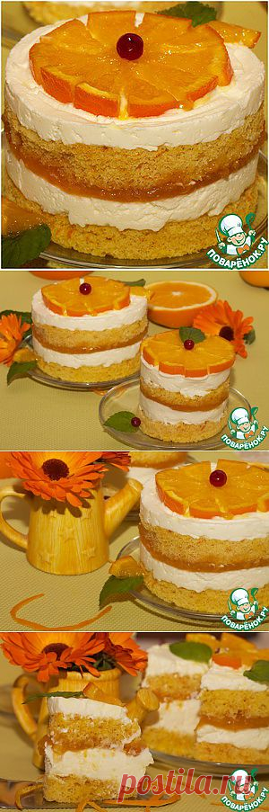 Десерт Баварезе с горячими апельсиновыми дольками - кулинарный рецепт