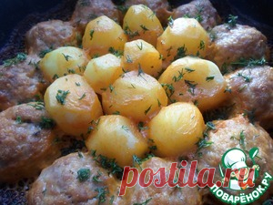 Запеченные котлеты с картофелем - кулинарный рецепт