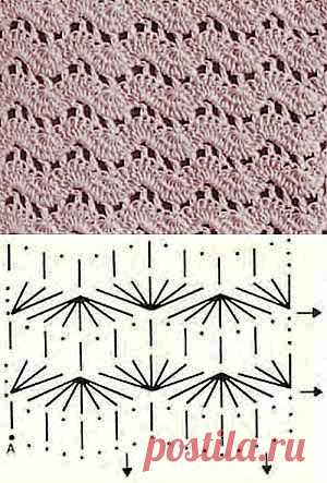 Узор раковины 5 » Вязание, вязание спицами, вязание крючком, Схемы вязания, вышивание, макраме, бисероплетение - все это на нашем сайте
