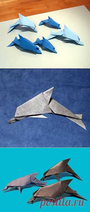 Дельфин из бумаги по схеме от David Brill