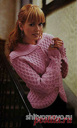 Розовый жакет, связанный спицами. Описание и схемы бесплатно/Пуловеры. Жакеты. Джемперы. Кофточки. Блузки. Свитера/Вязание/Статьи / Шитье, вязание, рукоделие, бисероплетение