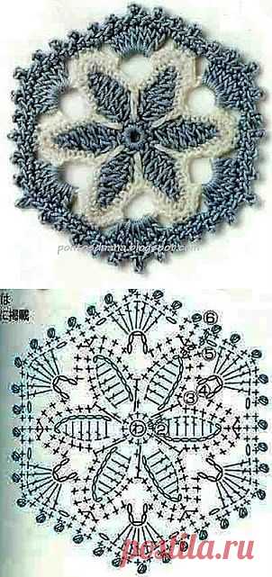 Красивый мотив крючком.