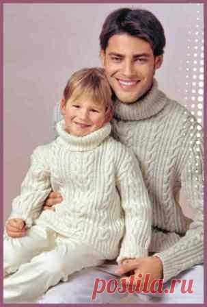 (+1) Пуловеры для мальчика и папы (вязание спицами)
