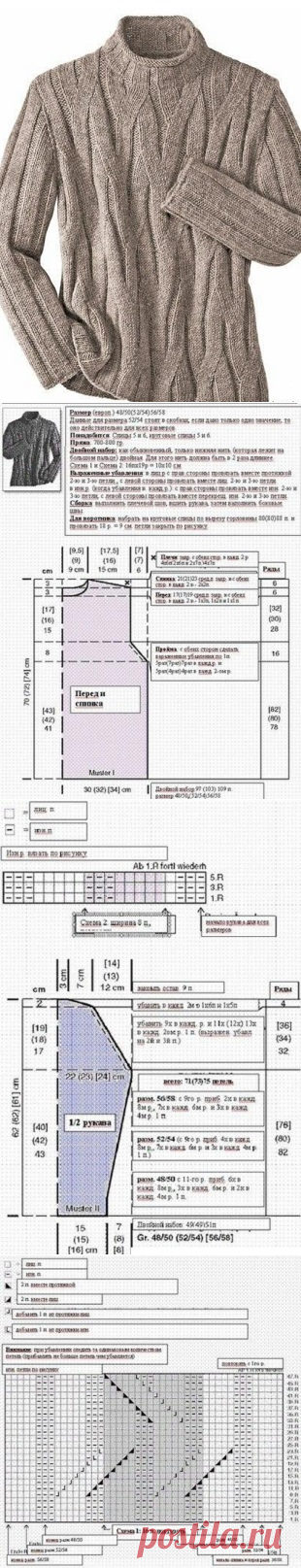 Вязание мужского пуловера