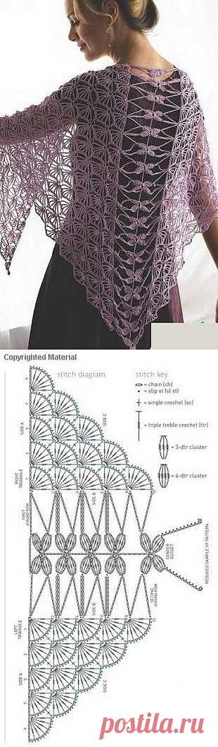 Как связать шаль крючком