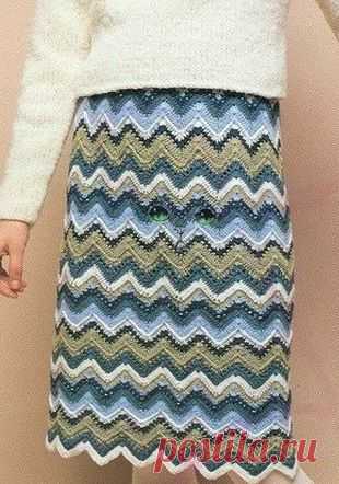 Разноцветная юбка с узором Миссони | Рукоделие и вязание