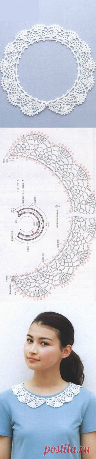 Кружевной воротничок крючком