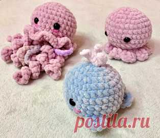 Морские обитатели амигуруми. Схемы и описания для вязания игрушек крючком! Бесплатный мастер-класс от @furryera_am по вязанию морских обитателей крючком. Размер вязаных игрушек примерно 7-8 см в диаметре. Для изготовления так…