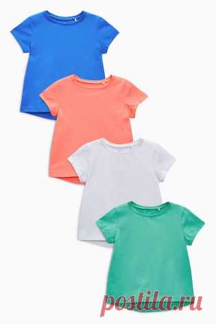 Купить Набор из четырех футболок с коротким рукавом (3 мес.-6 лет) - Покупайте прямо сейчас на сайте Next: Россия