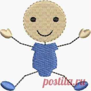 Mini stick figure baby boy machine embroidery designs Mini stick baby boy machine embroidery designs comes in 4 sizes for the 4x4 hoop or smaller. H: 1.50 x W: 1.45 stitch count: 1440  H: 2.00 x W: 1.93 stitch count: 2001  H: 2.50 x W: 2.43 stitch count: 2709  H: 3.00 x W: 2.90 stitch count: 3515  color chart included    ***THIS IS NOT AN IRON ON PATCH OR A FINISHED ITEM***  Appropriate hardware and software is needed to transfer these designs to an embroidery machine.    ...