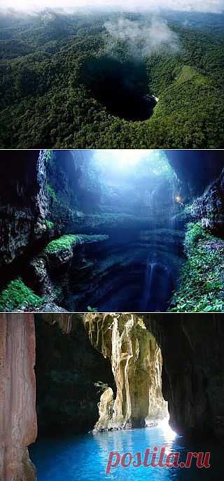 Чудеса света: Чудеса света - Мексика, Пещера Ласточек , Семь чудес света, Всемирное наследие ЮНЕСКО
Уникальная карстовая пещера, среди пышной растительности, имеет глубину 512 м., ширину 60 м., является одной из самых крупных и впечатляющих пещер в Мире.Название "Ласточек" закрепилось за пещерой из-за огромной колонии ласточек, около миллиона особей, облюбовавших ее для своего проживания.