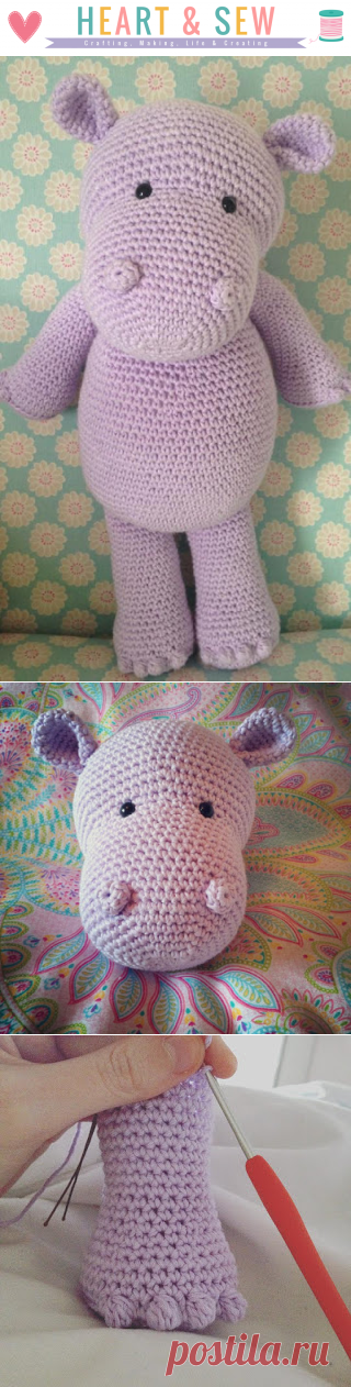 Heart & Sew: Happy Hippo - Free Crochet / Amigurumi Pattern