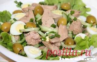 Салат из печени трески с оливками и свежим огурцом   |  Харч.ру  - рецепты для любителей вкусно поесть