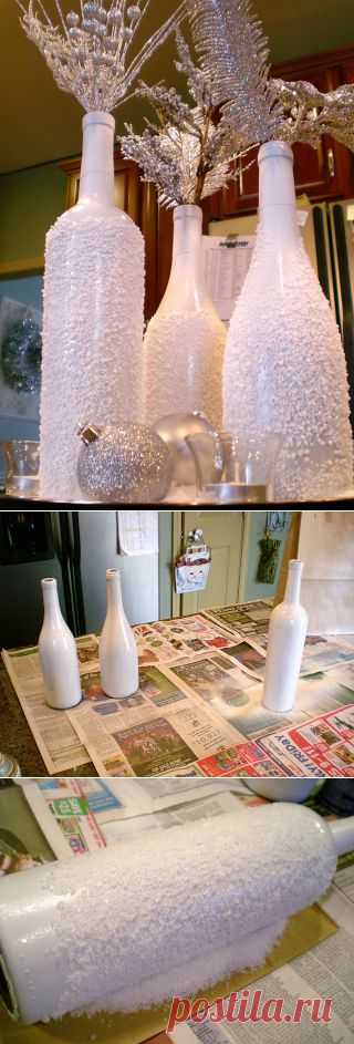 Снежные бутылки - легко и просто!!!.   =)