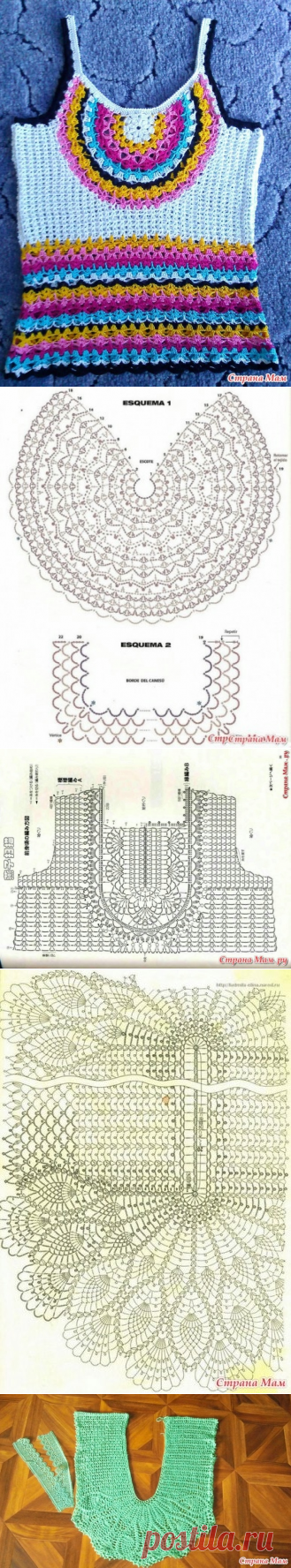 Топы на лето крючком.  Для моделирования и фантазии как из салфетки вязать топик.
