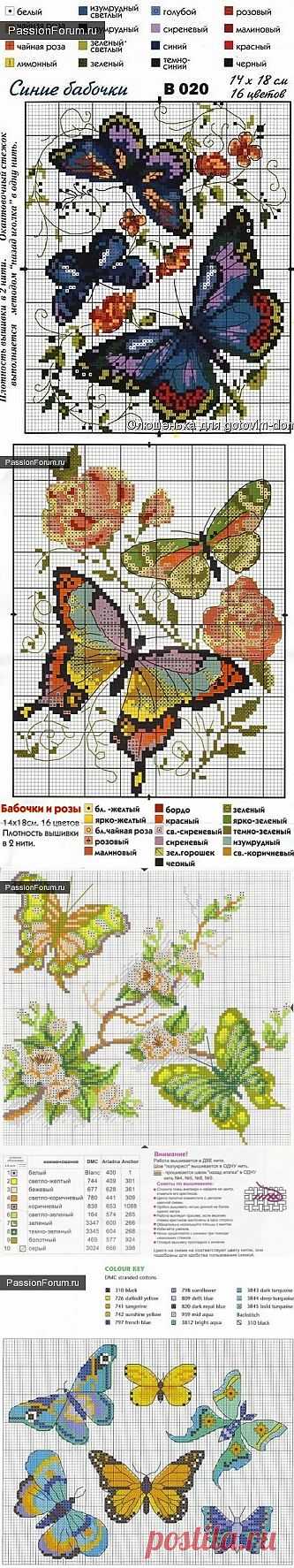 БАБОЧКИ. ЧАСТЬ 4 / Схемы вышивки крестиком / PassionForum - мастер-классы по рукоделию