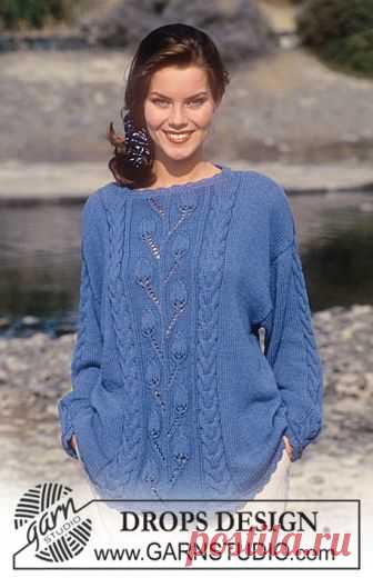 DROPS 38-11 - Free knitting patterns by DROPS Design DROPS jumper with cables and leaf pattern in “Muskat”.