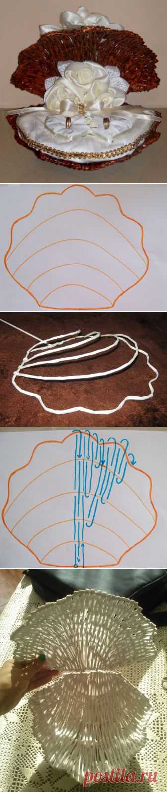Морская раковина из газетных трубочек. Элегантное интерьерное украшение своими руками. МК.